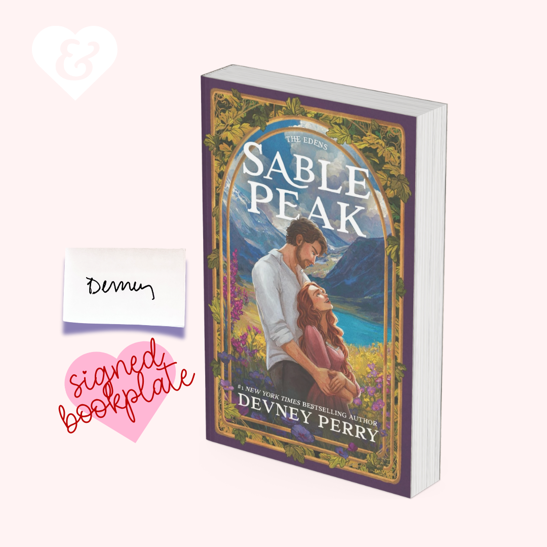 Book cover of 'Sable Peak' by Devney Perry with a couple embracing in a mountainous landscape.