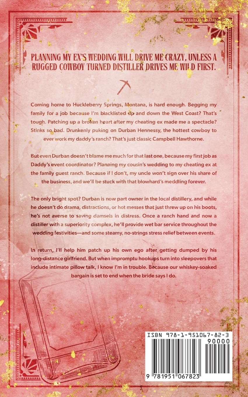 Back cover of a book with text and a bar code on a pink background