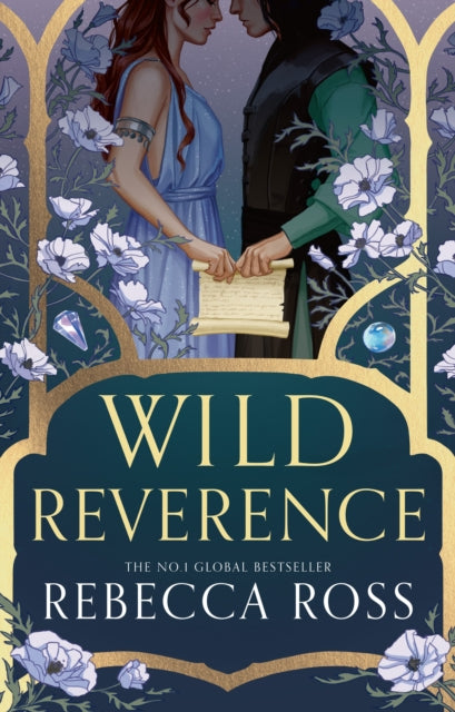 Book cover of 'Wild Reverence' by Rebecca Ross featuring two people holding hands with floral design.