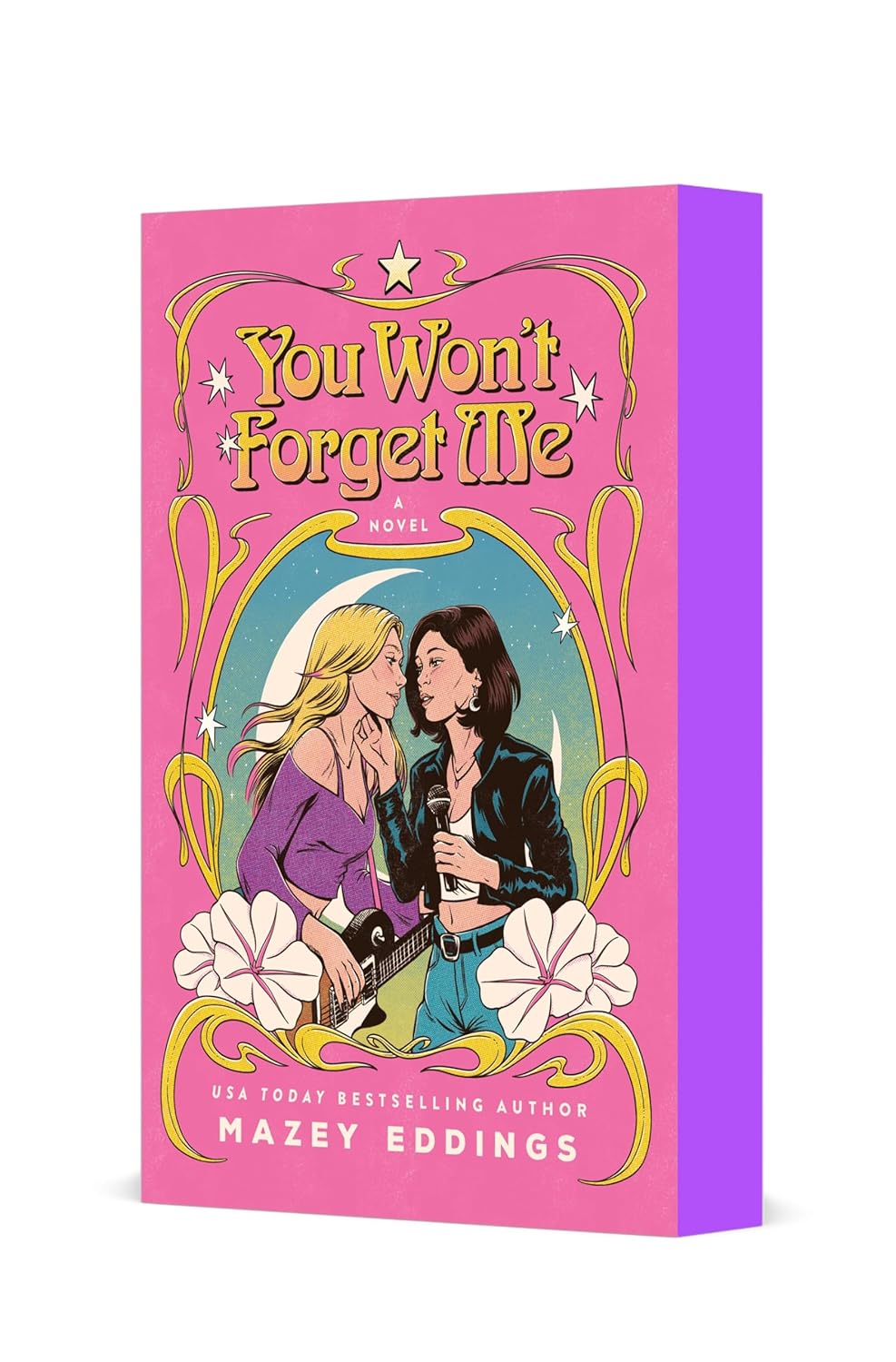 Book cover of 'You Won't Forget Me' with a pink and purple color scheme and illustration of two women.