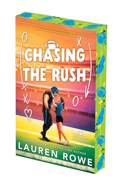 Book cover of 'Chasing the Rush' by Lauren Rowe with colorful design and illustration.
