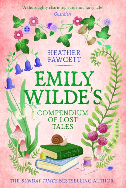 Book cover of 'Emily Wilde's Compendium of Lost Tales' with floral and book design.