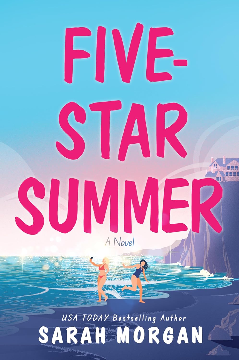 Book cover of 'Five-Star Summer' with two women by a pool and a blue sky.