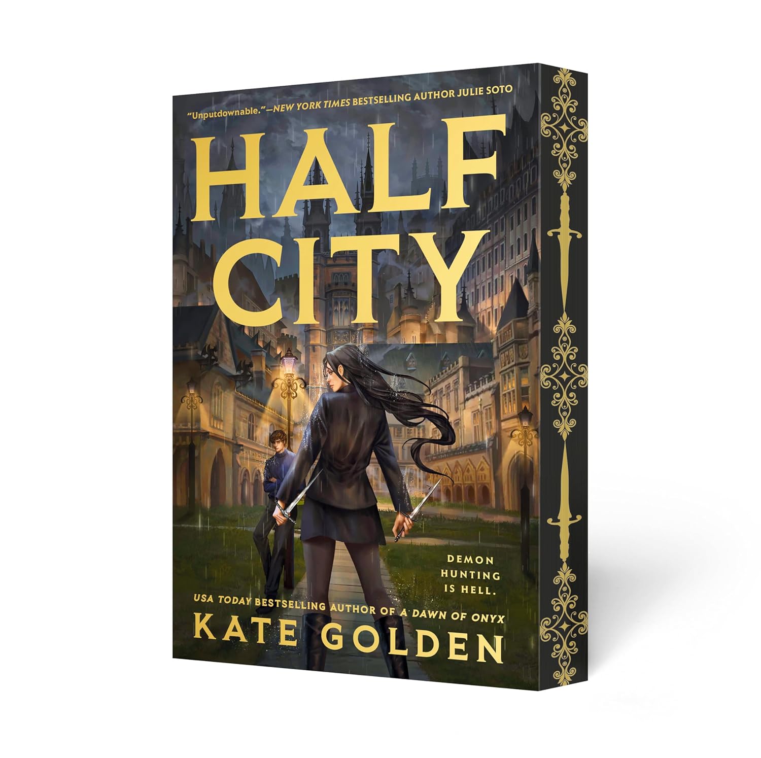 Book cover of 'Half City' by Kate Golden with a fantasy theme.