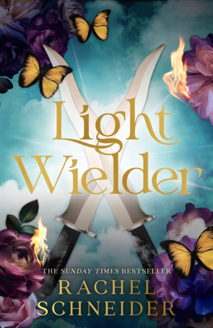 Book cover of 'Light Wielder' with swords, flowers, and butterflies.