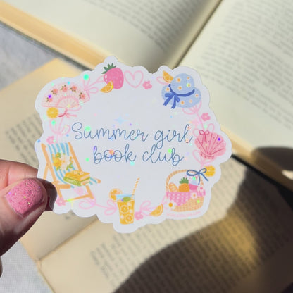 Summer girl book club sticker – Handmade