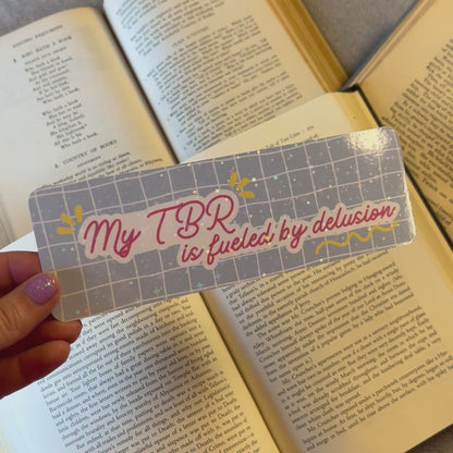 My TBR is fueled by delusion bookmark (sparkle) – Handmade