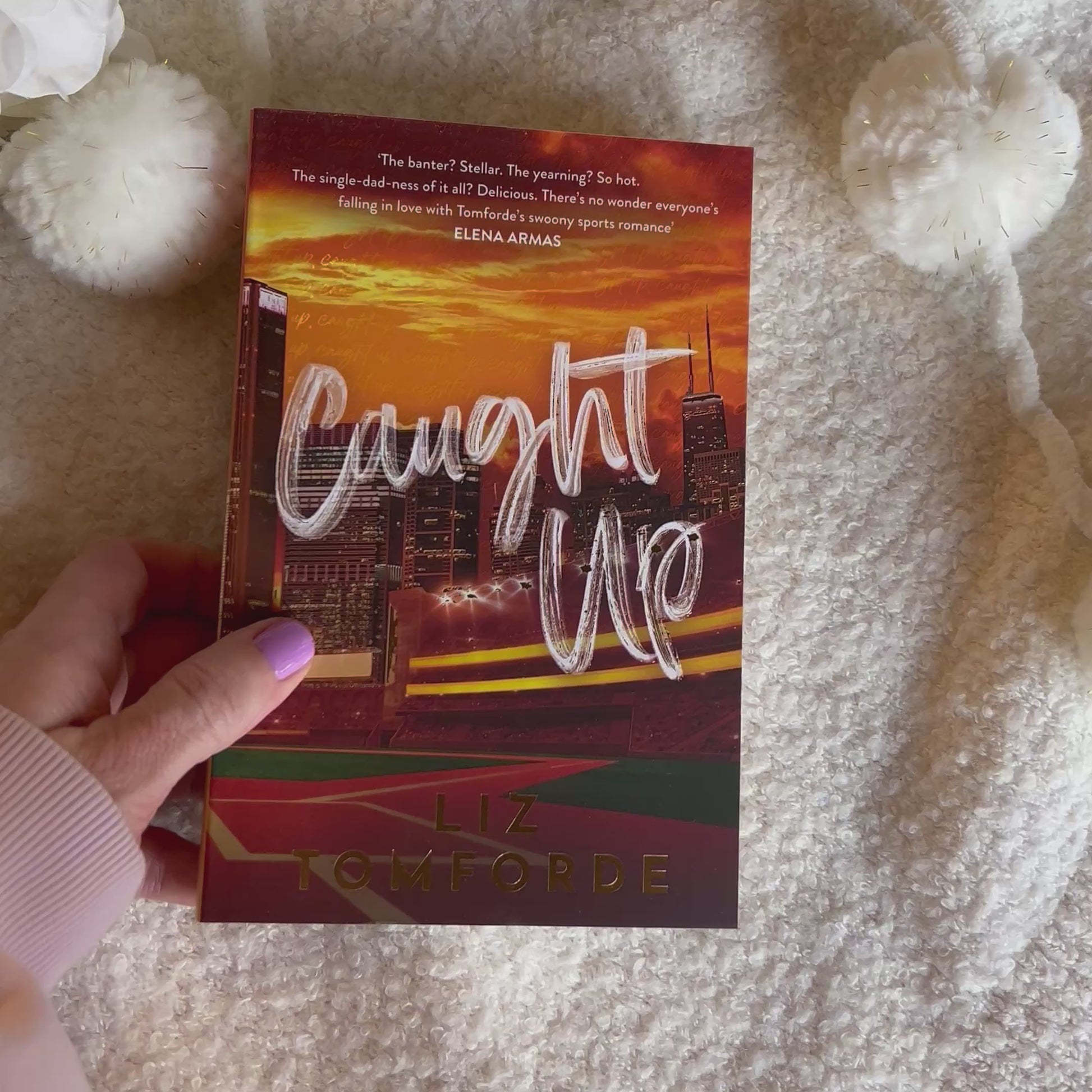 close up views of "caught up" book