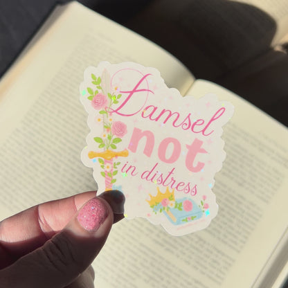 Damsel not in distress sticker – Handmade
