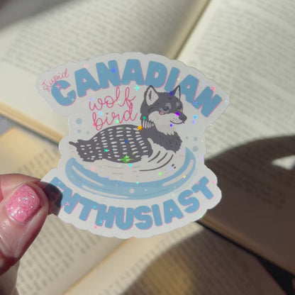 Canadian wolf bird enthusiast sticker – Handmade