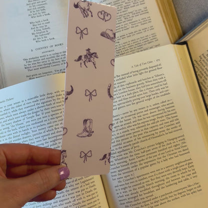 Cowgirl purple bookmark (glossy) – Handmade