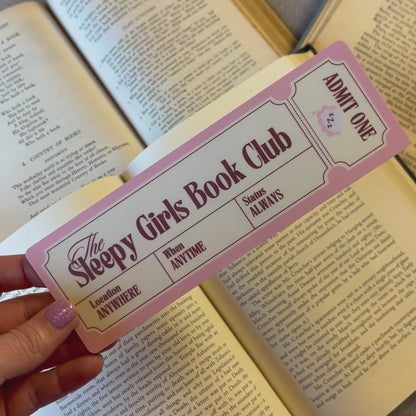 Sleepy girl book club bookmark (glossy) – Handmade