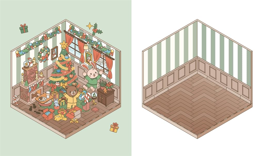 Cute 'n' Cozy Christmas Sticker Therapy (UK Edition) by Matthias Orsi