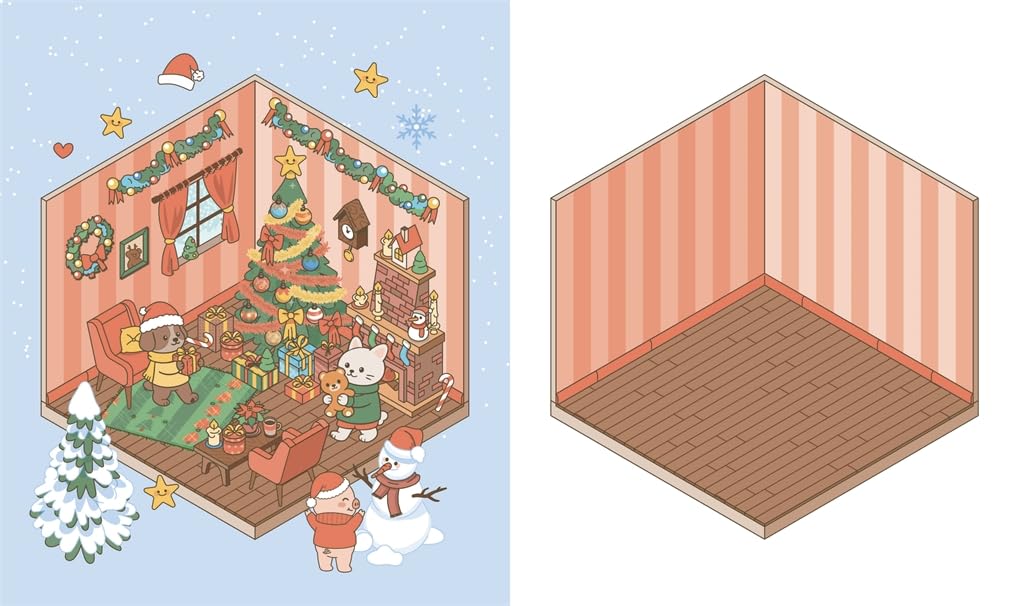 Cute 'n' Cozy Christmas Sticker Therapy (UK Edition) by Matthias Orsi