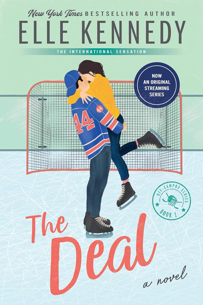 Book cover of 'The Deal' by Elle Kennedy featuring a couple on an ice rink.