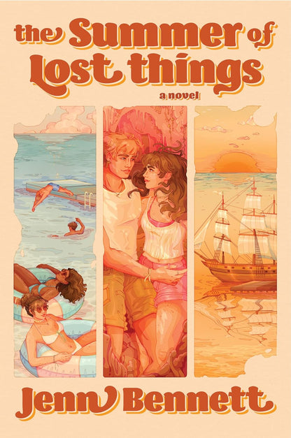 Book cover of 'The Summer of Lost Things' by Jenny Bennett with beach scenes and a couple.
