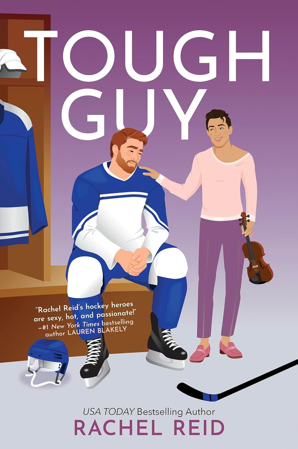 Book cover of 'Tough Guy' featuring two characters in a locker room setting.