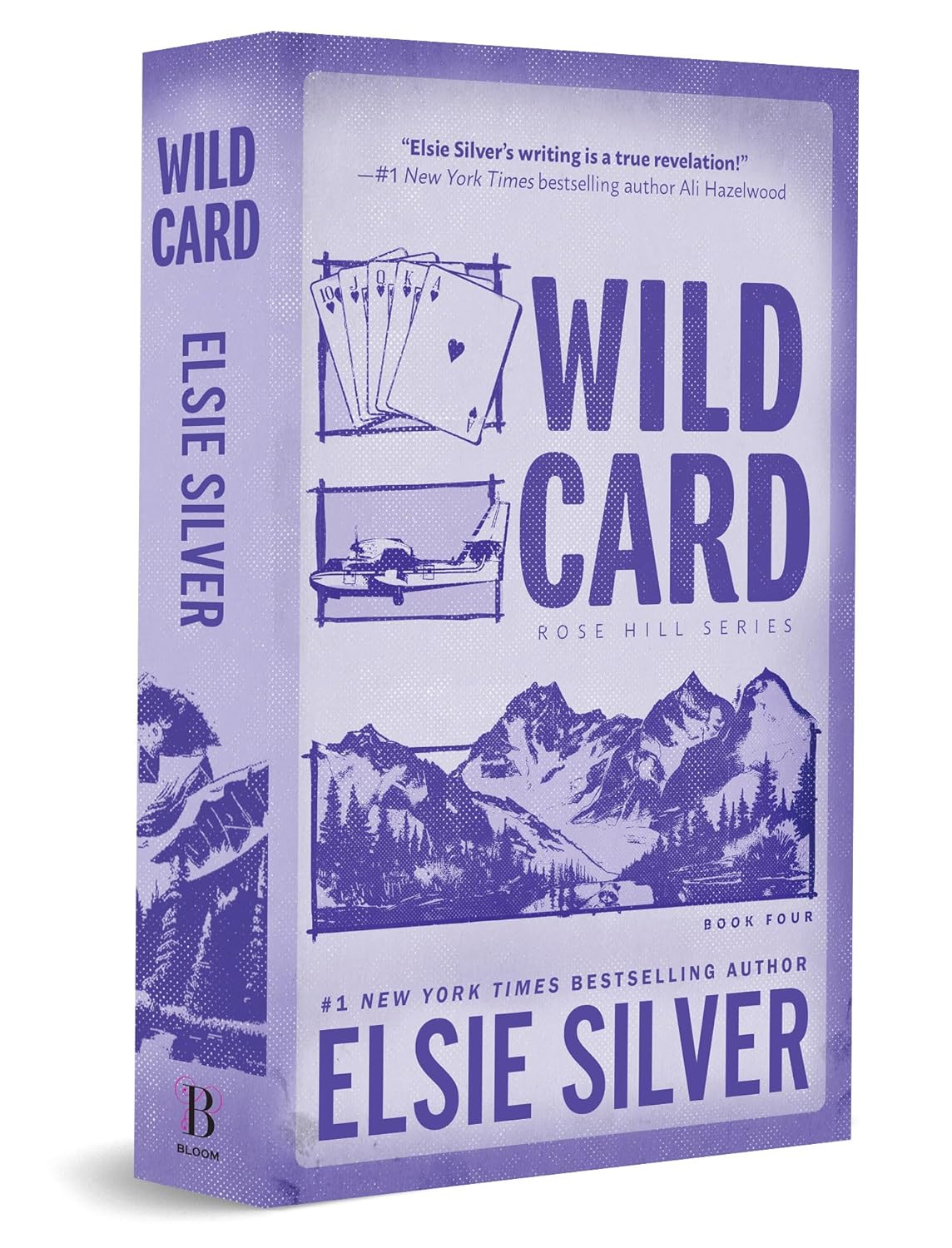 Book cover of 'Wild Card' by Elsie Silver with purple design and mountain illustration.