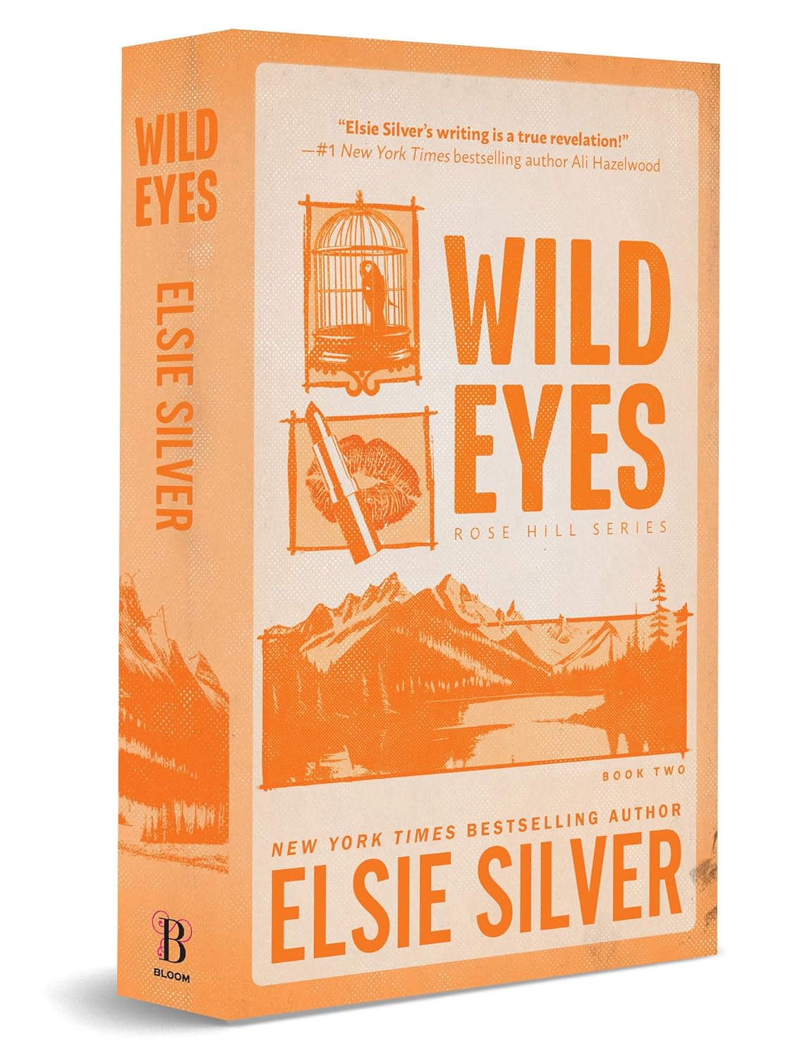 Book cover of 'Wild Eyes' by Elsie Silver with orange and beige design.