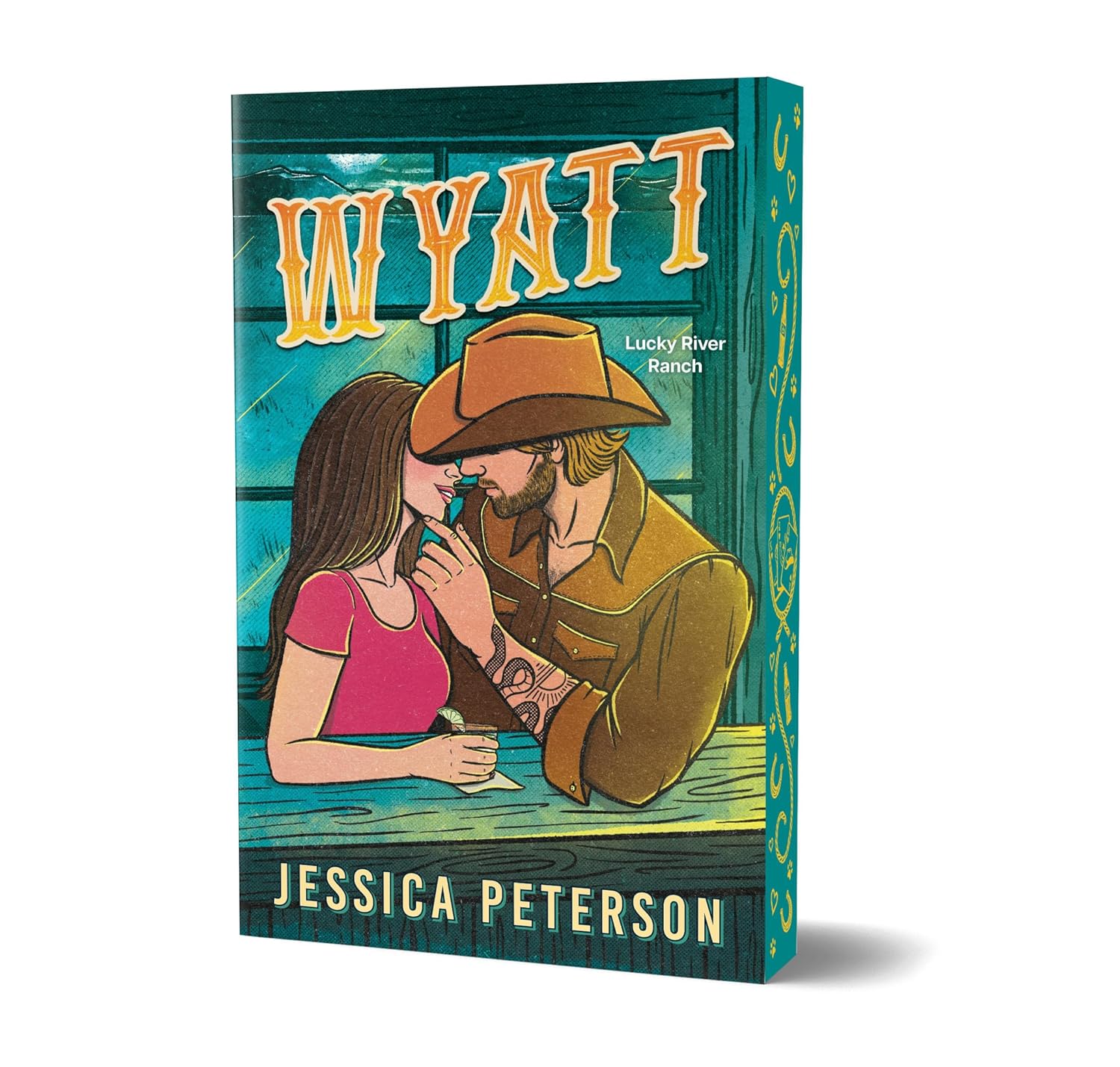 Book cover of 'Wyatt' by Jessica Peterson with a cowboy and woman illustration.